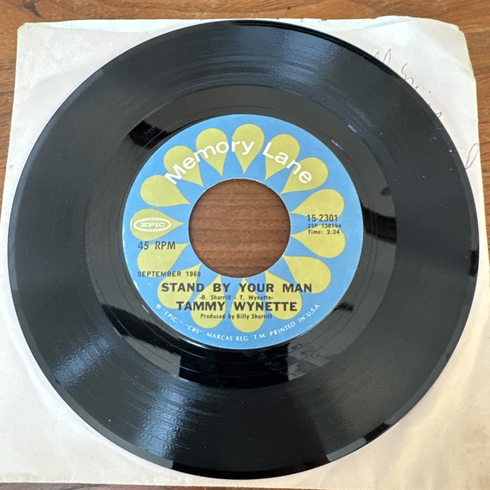 Epic Memory Lane 45/7in Tammy Wynette‎ Stand By Your Man/He Loves Me All The Way